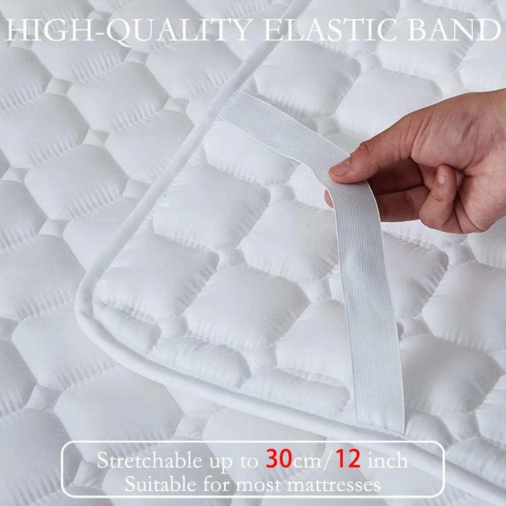 Waterproof Quilted Mattress Protector – Thickened Breathable Cover for Single & Double Beds