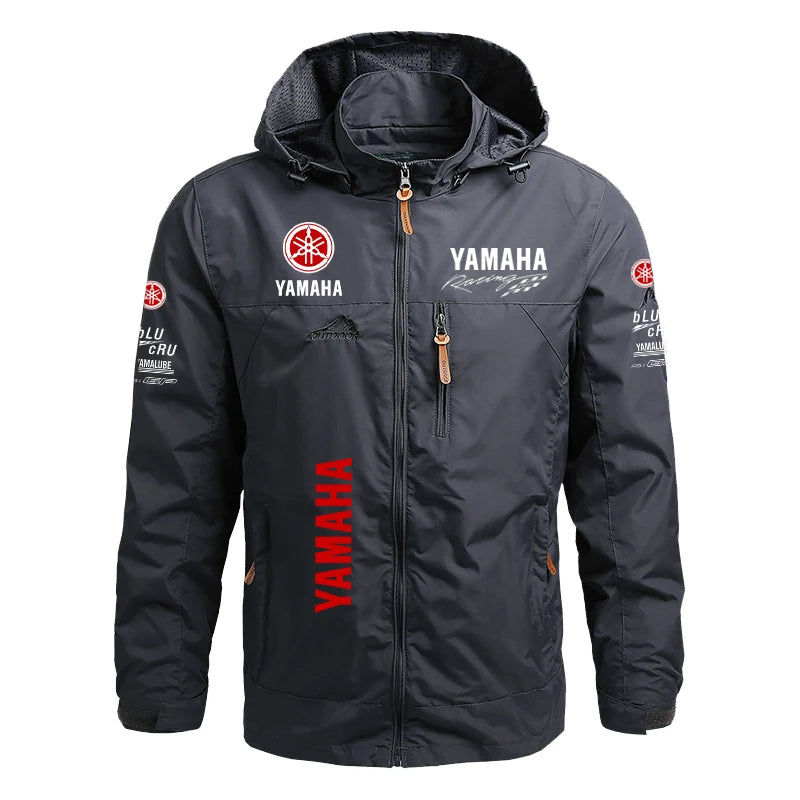 Yamaha Men's Motorcycle Tactical Jacket — Windproof Waterproof Hooded Moto Biker Coat
