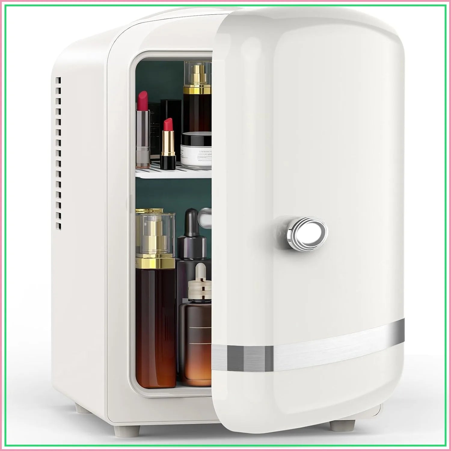 Mini Fridge for Bedroom — 4L / 6 Can Cosmetic Fridge for Skincare, Makeup, Medicine & Beverage, Portable Desk Cooler & Warmer, White