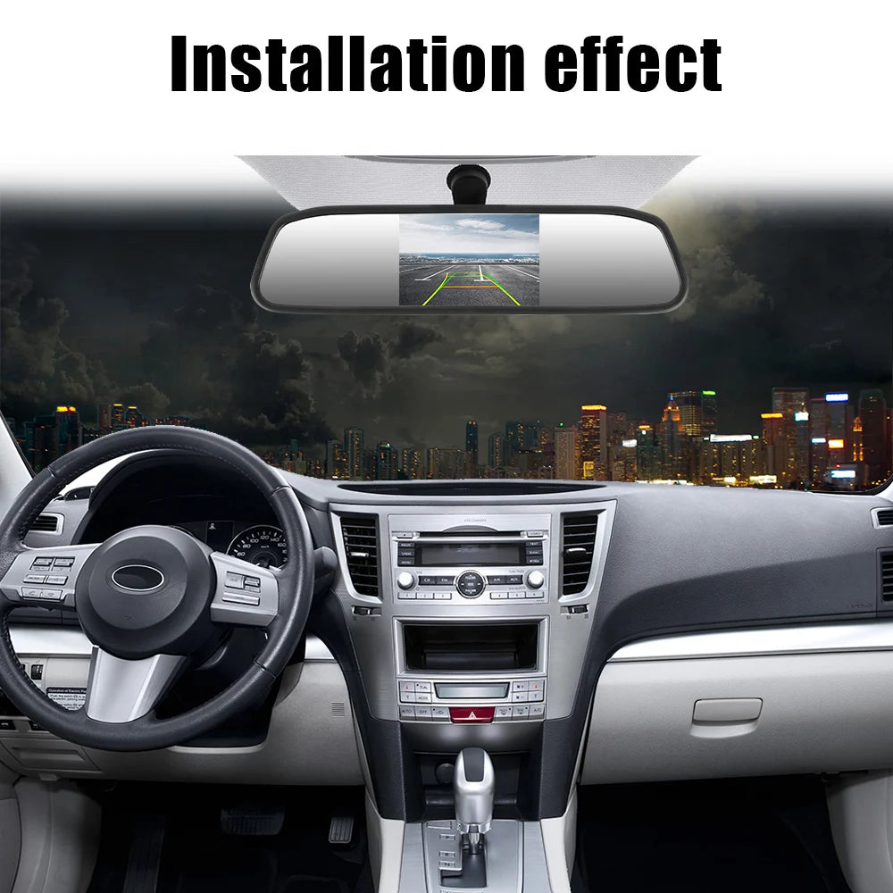 4.3" HD Car Rear View Mirror Parking Monitor — Backup Camera Display