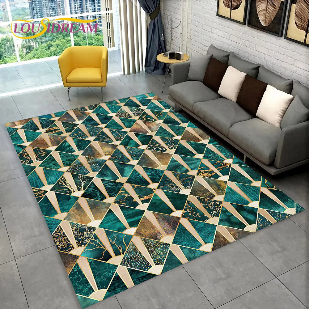 3D Abstract Modern Geometric Illusion Area Rug | 100% Polyester, Non-Slip, Machine Washable, 8 Sizes