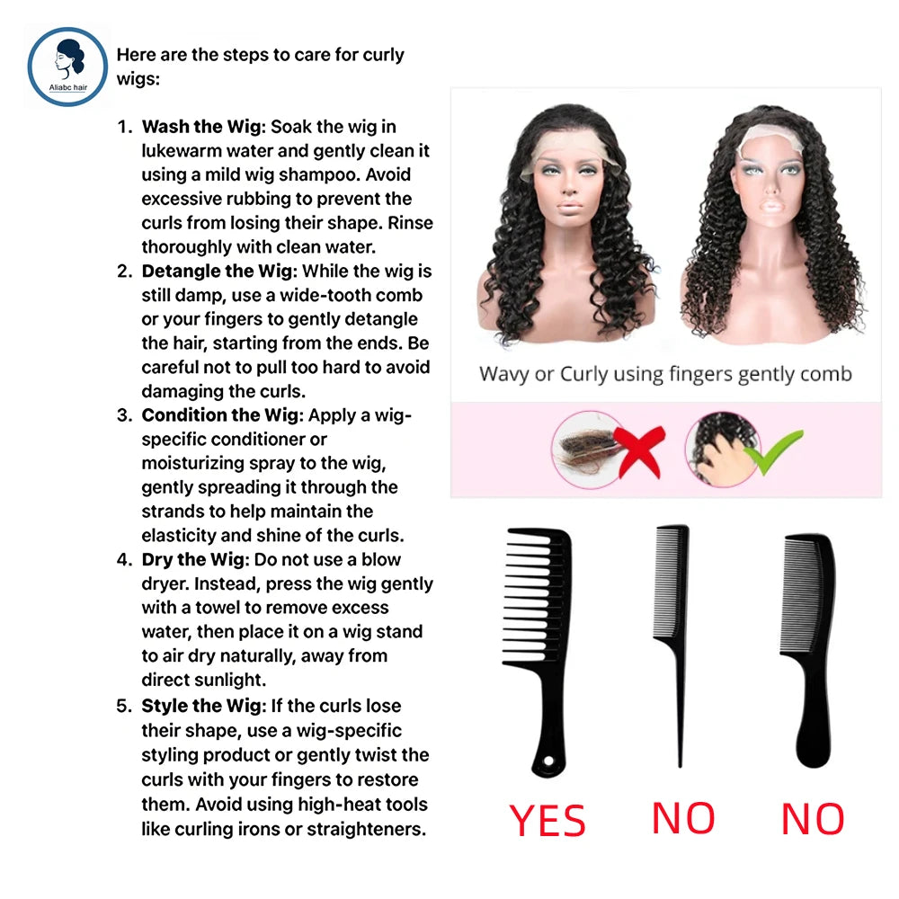 Chocolate Brown Curly 13x4 Lace Front Wig Human Hair Water Wave Brazilian Wig HD Lace 36 Inch for Women 13x6 Frontal Wig