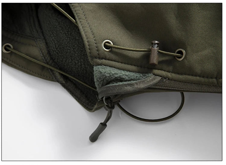 Men's Soft Shell Tactical Fleece Hooded Jacket