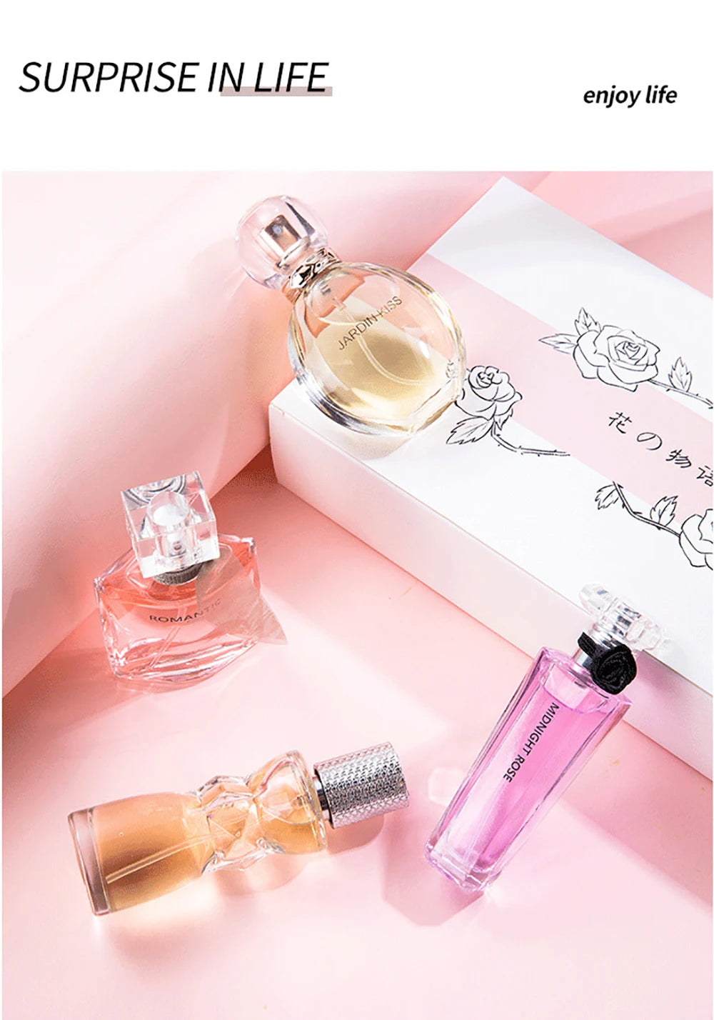 Women’s Floral Pheromone Fragrance Gift Box Set 105ml – 4-Piece Feminine Charm Spray Collection