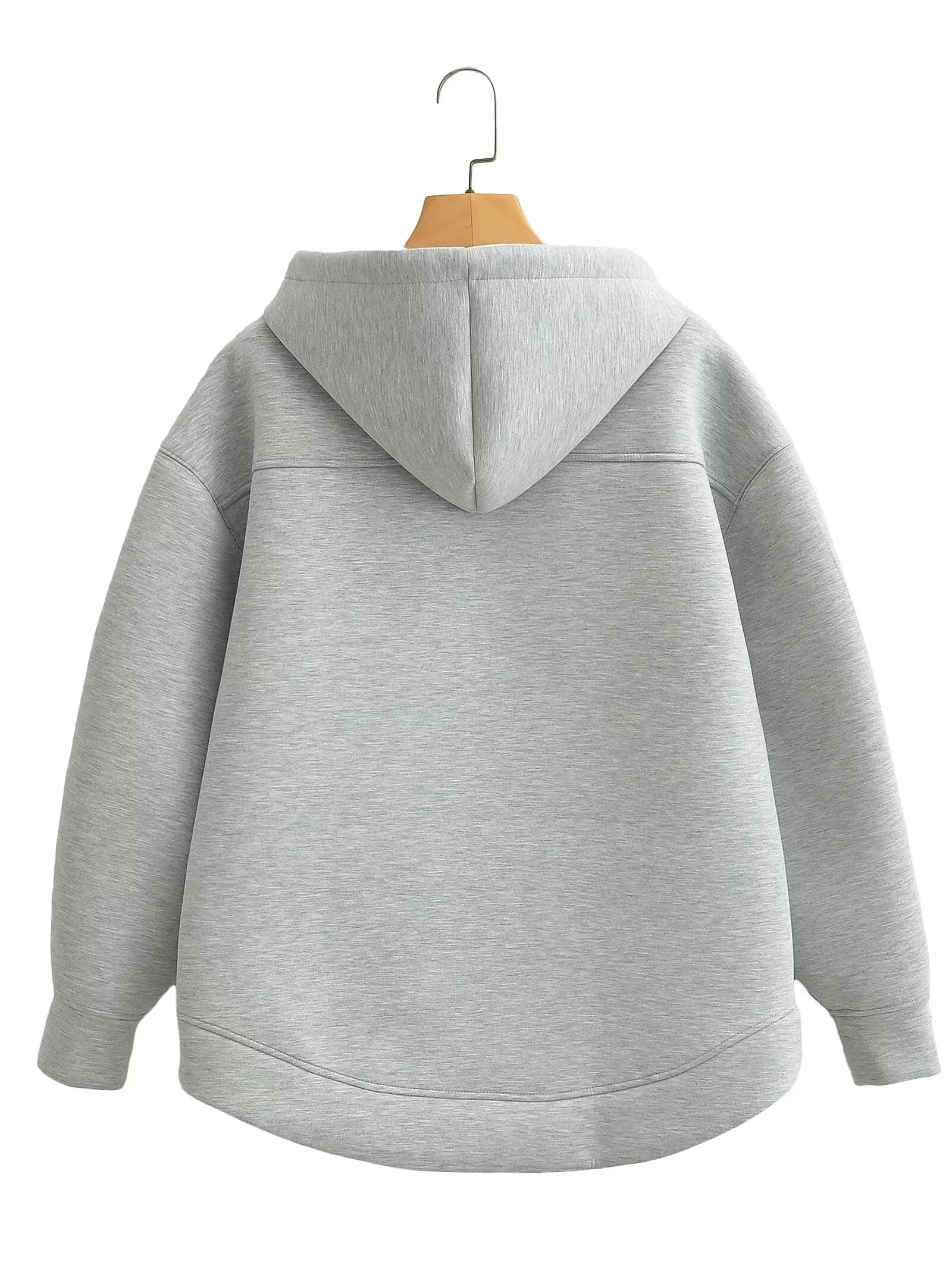 Women's Oversized Zip-Up Hoodie Coat – High Street Double Pocket Outerwear