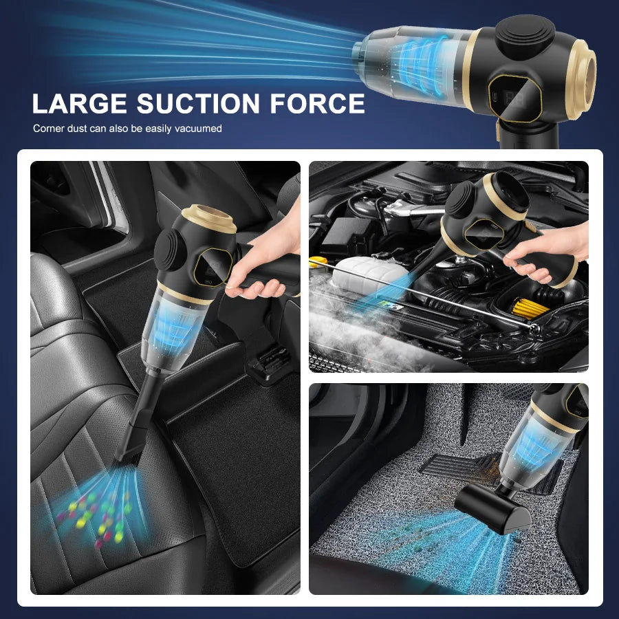Wireless Car Vacuum Cleaner — Portable Cordless ABS Handheld Vacuum for Car & Home