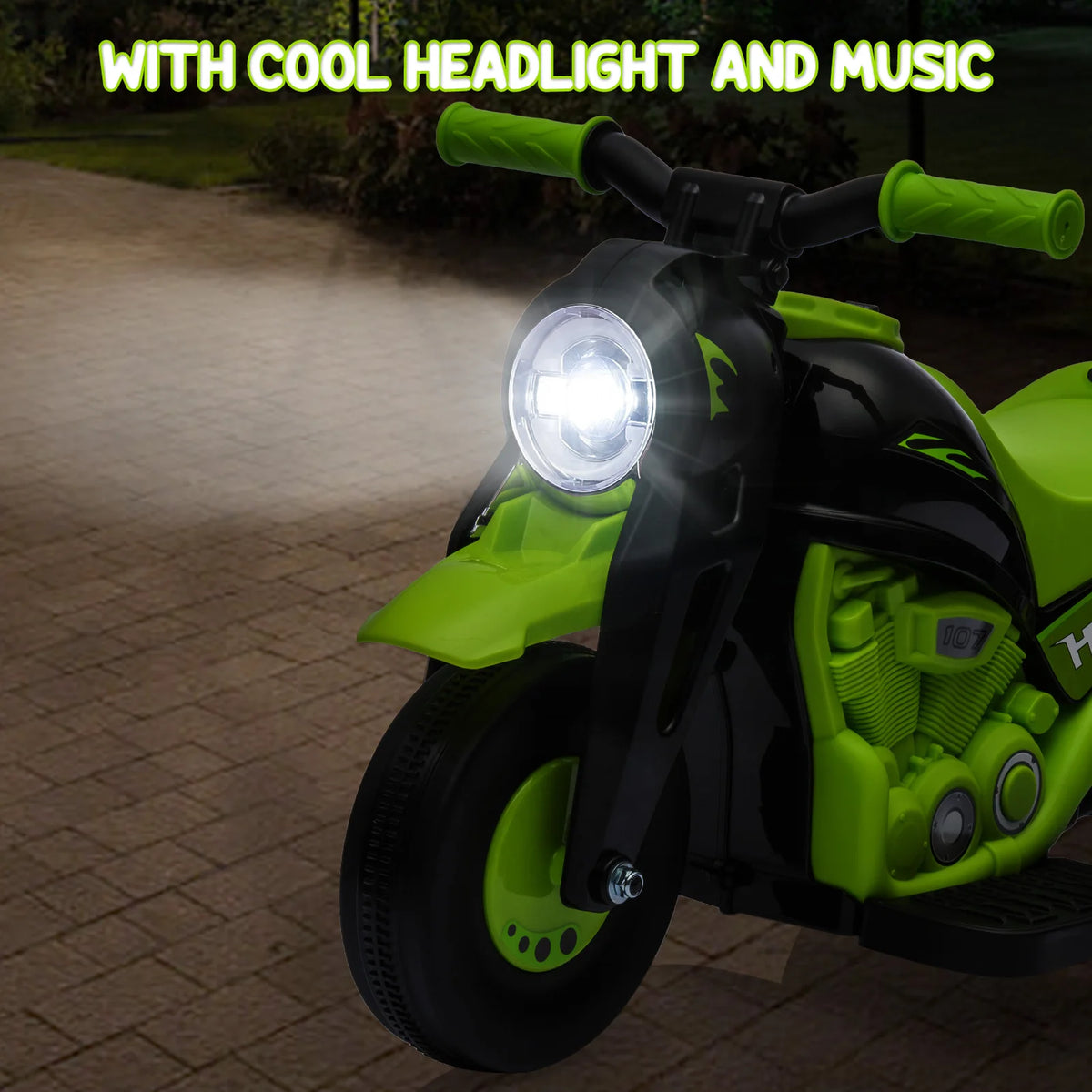 6V Kids Electric Motorcycle With Automatic Bubble Machine, Toddler Ride On Motorbike With Foot Pedal, Headlight, Music, Horn, 3 Wheels