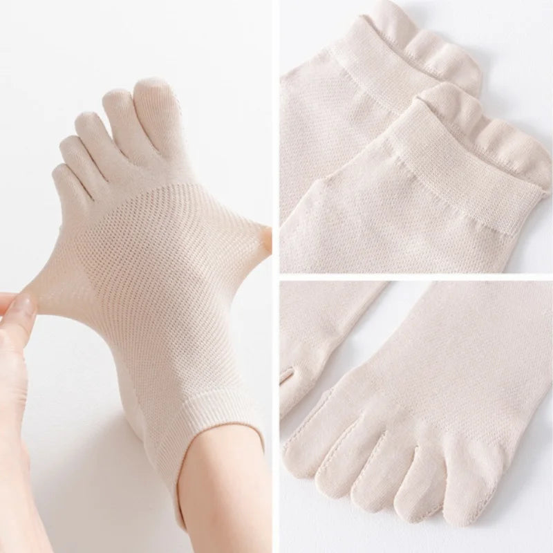 Women's Cotton Toe Socks – Breathable Mesh