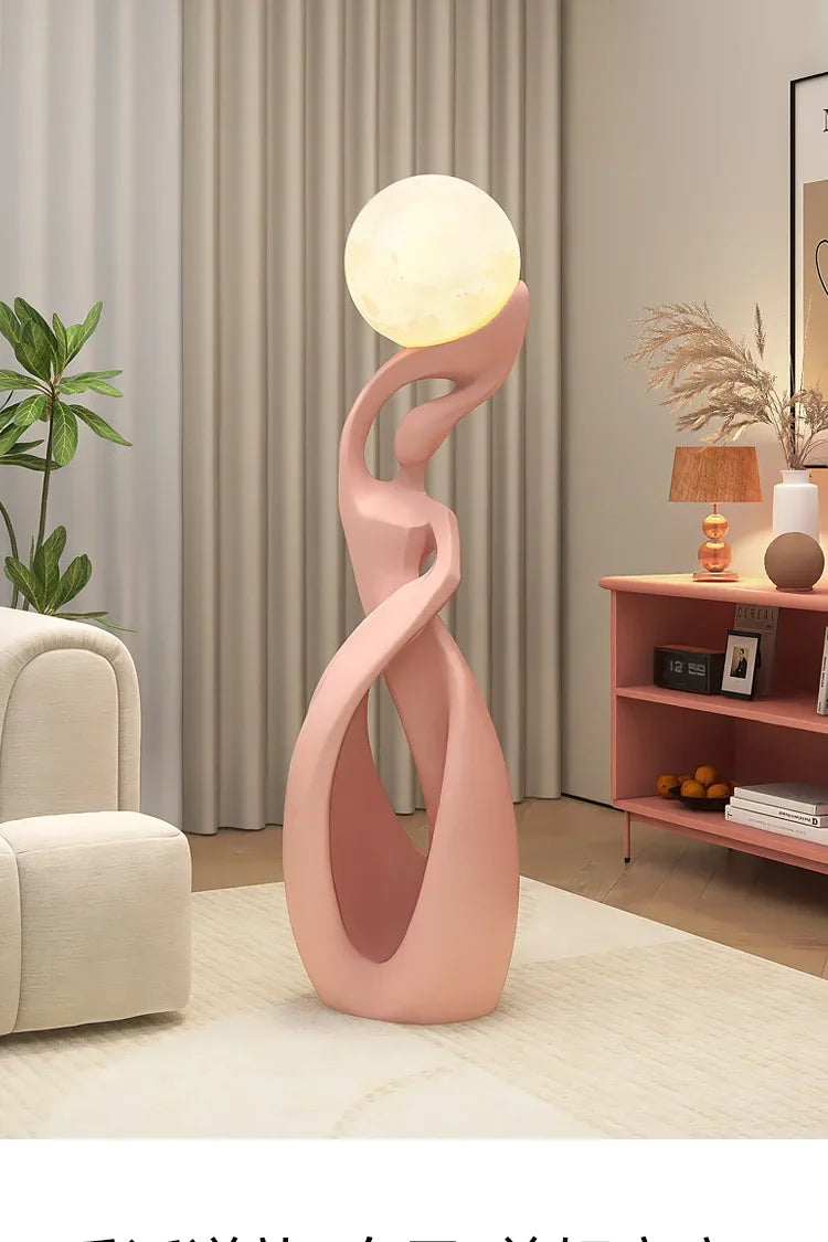 Sculptural Floor Lamp – 82 cm Black or Black-Gold