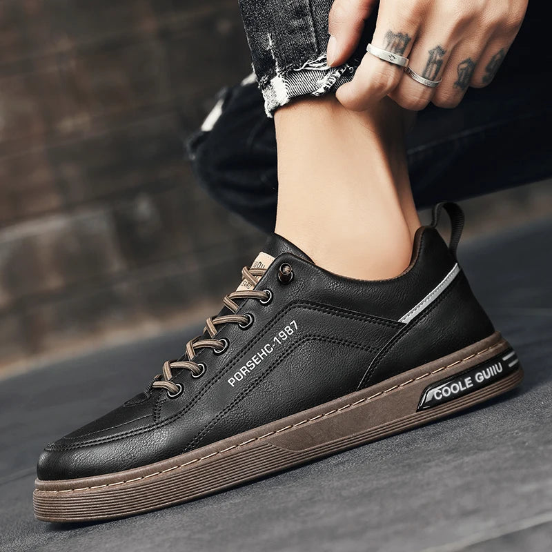 Men’s Breathable White Casual Sneakers — Lightweight Everyday Shoes