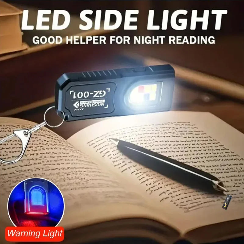Mini COB LED Keychain Flashlight – USB-C Rechargeable, 5-Mode, IPX6 Waterproof EDC Pocket Light