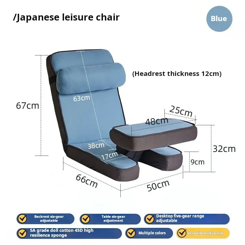 Cotton Folding Floor Sofa with Backrest