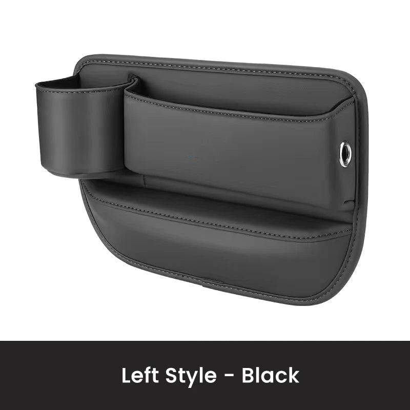 Black leather arm rest cover on a white background
