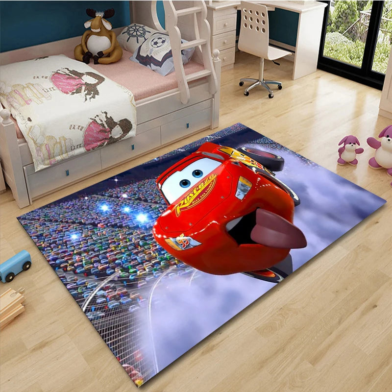 Cars McQueen Road Rug – Kids Motorway Play Mat for Living Room, Nursery & Kids Room