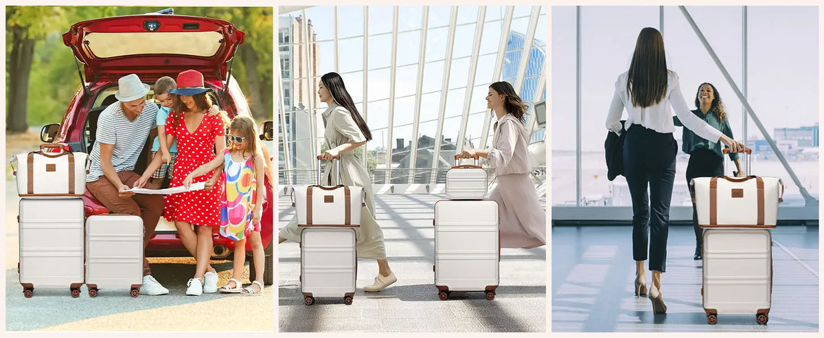 Kono ABS Luggage Set – TSA Lock & Spinner Wheels