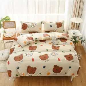 Plaid Print Duvet Cover – Lightweight Polyester-Cotton Bedding Bag, 24 Colors & 3 Sizes