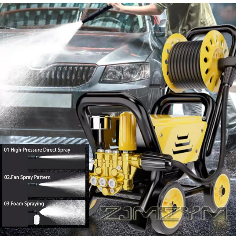 Electric High-Pressure Washer with Auto Start/Stop & Self-Priming – 10m, 15m & 20m Options
