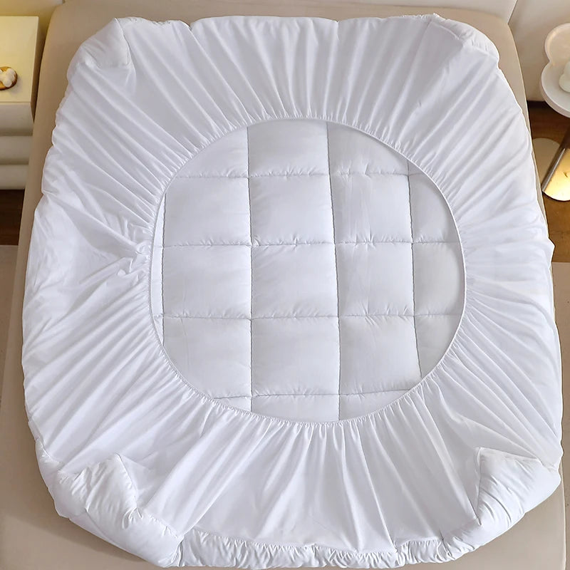 360GSM Quilted Mattress Topper & Protector Cover – Anti-Pull, 15–17" Deep Pocket, Twin to King, 2 Colors