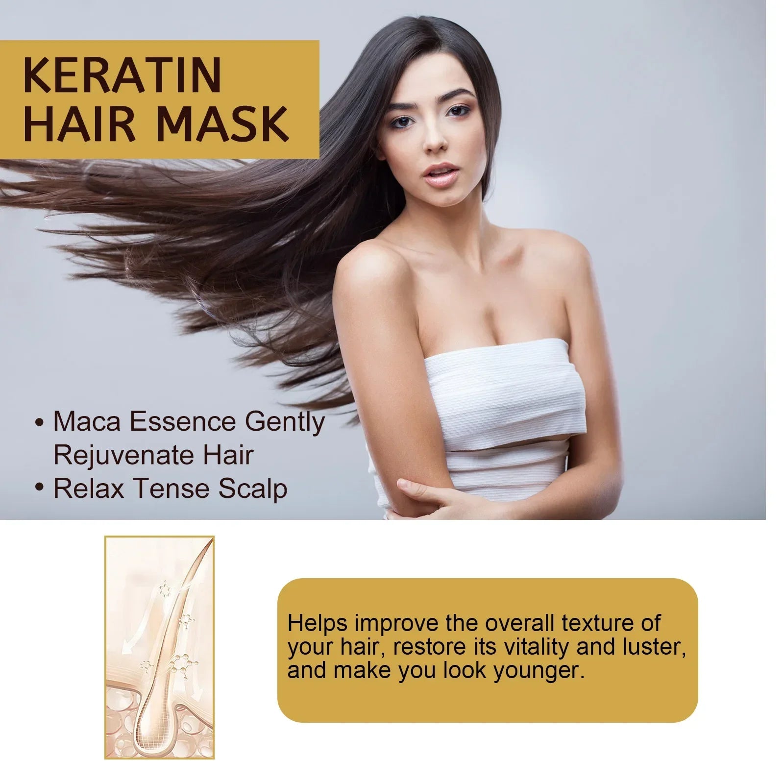 Hair Membrane Natural Repair Hair Mask Prevent Dryness Split Ends Repair Damage Frizz Tangles Soft Smooth Hair Care Products