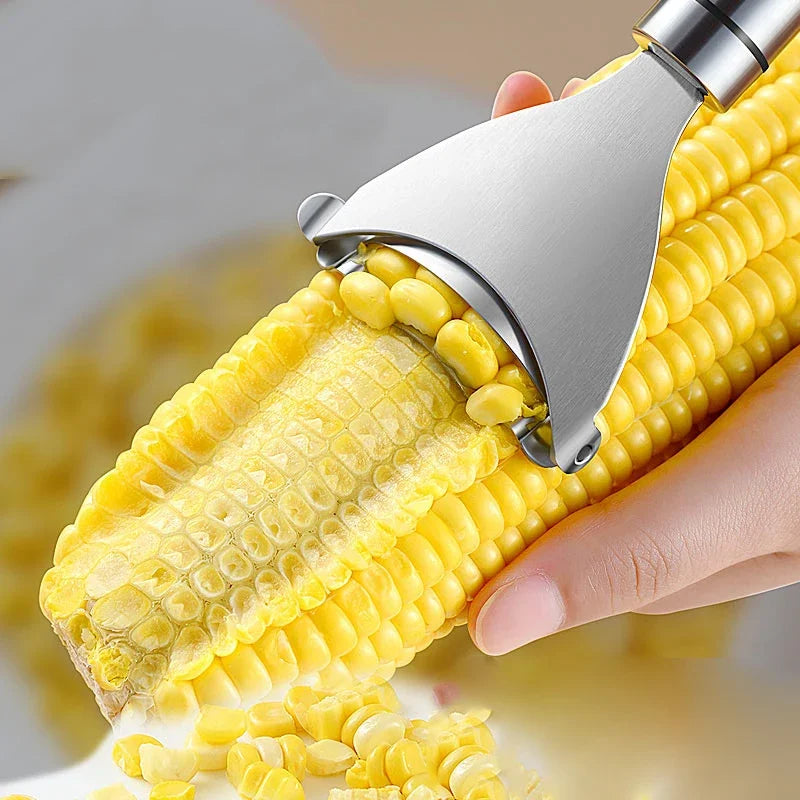 Stainless Steel Corn Peeler – Serrated Kernel Stripper