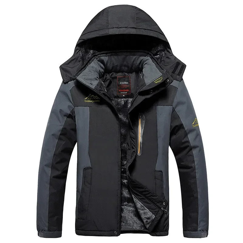 Men's Thick Waterproof Hooded Parka – Plus Size Military Fleece Jacket up to 9XL