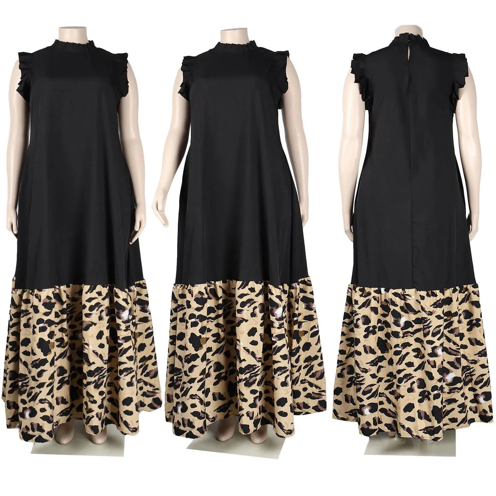Sleeveless Ruffles A-Line Loose Elegant Maxi Dress — Casual Splice Sexy Long Dress