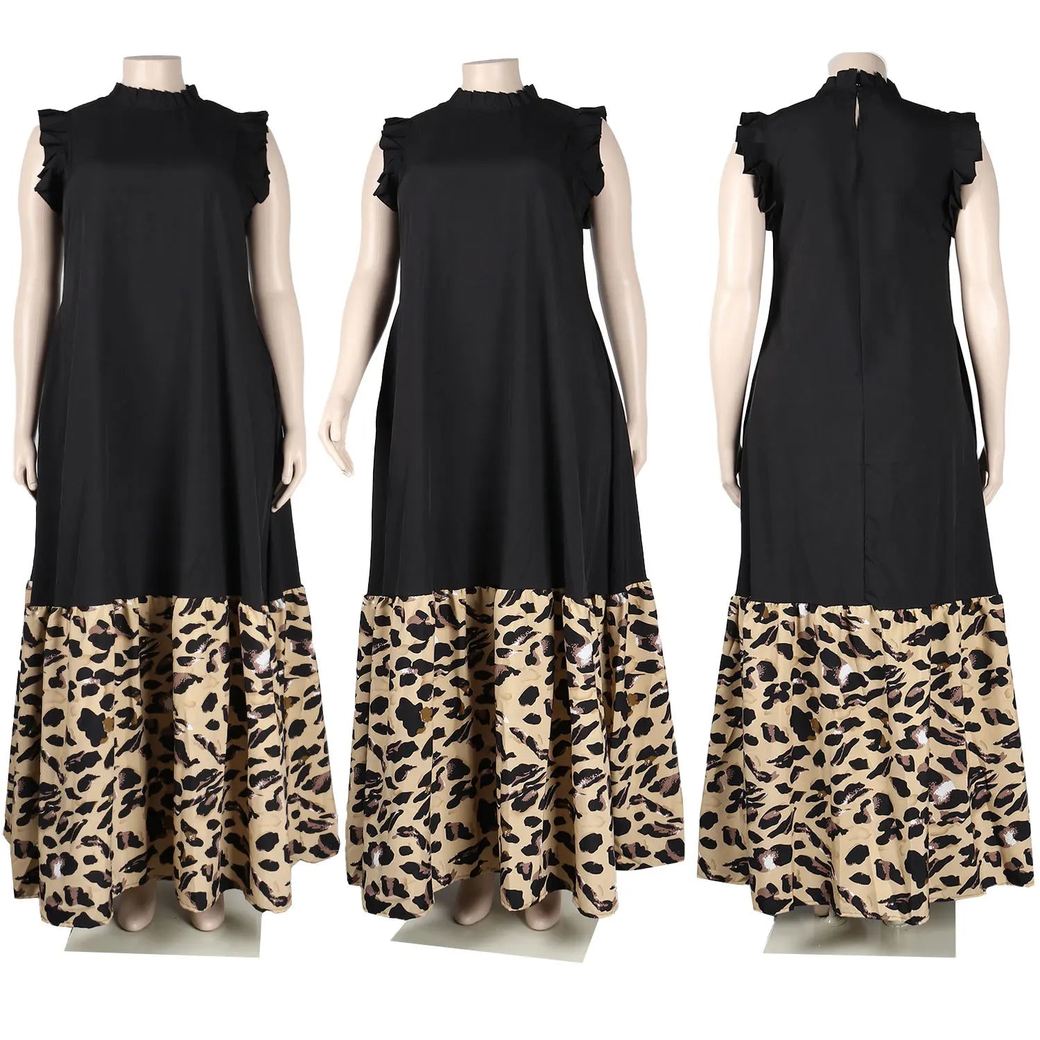 Sleeveless Ruffles A-Line Loose Elegant Maxi Dress — Casual Splice Sexy Long Dress