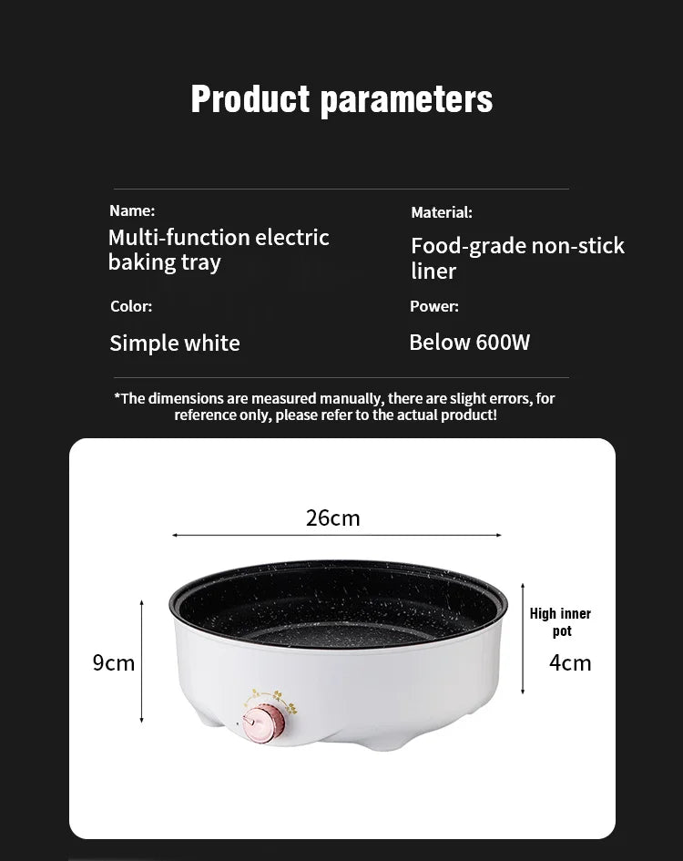 Electric MultiCooker Frying Pan — Non-Stick BBQ, Steak, Fish & Omelette Cooking Machine