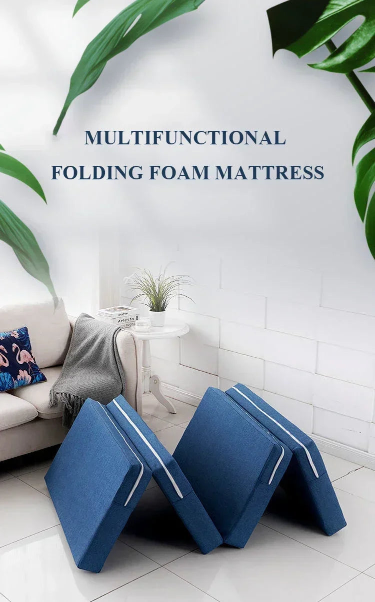 Foldable Memory Foam Mattress – Office Nap Mat, Single Bed Tatami Yoga Pad, Multiple Sizes