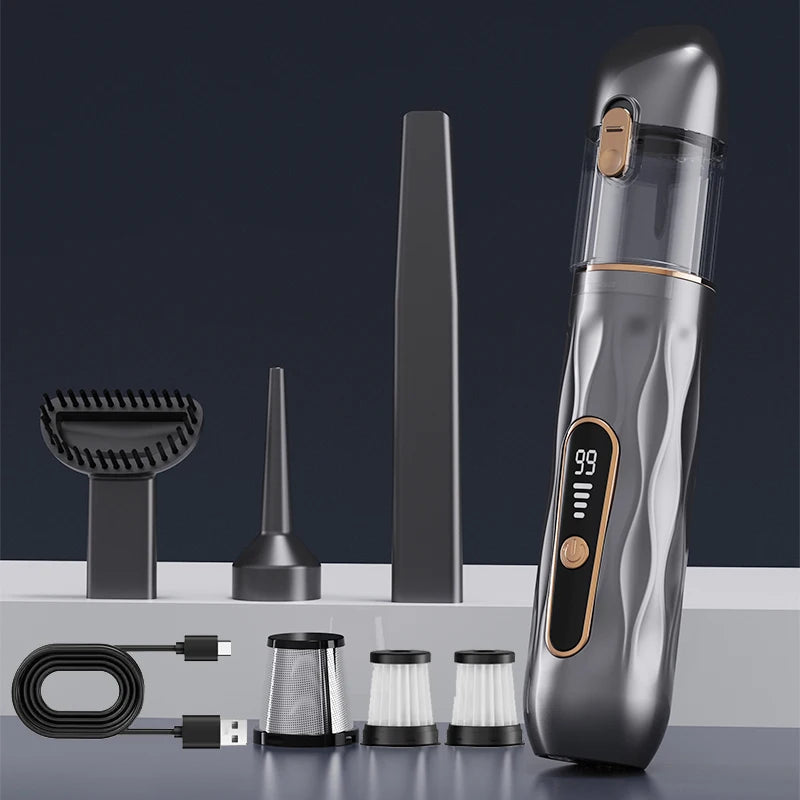 Cordless Mini Car Vacuum Cleaner – Gray Handheld