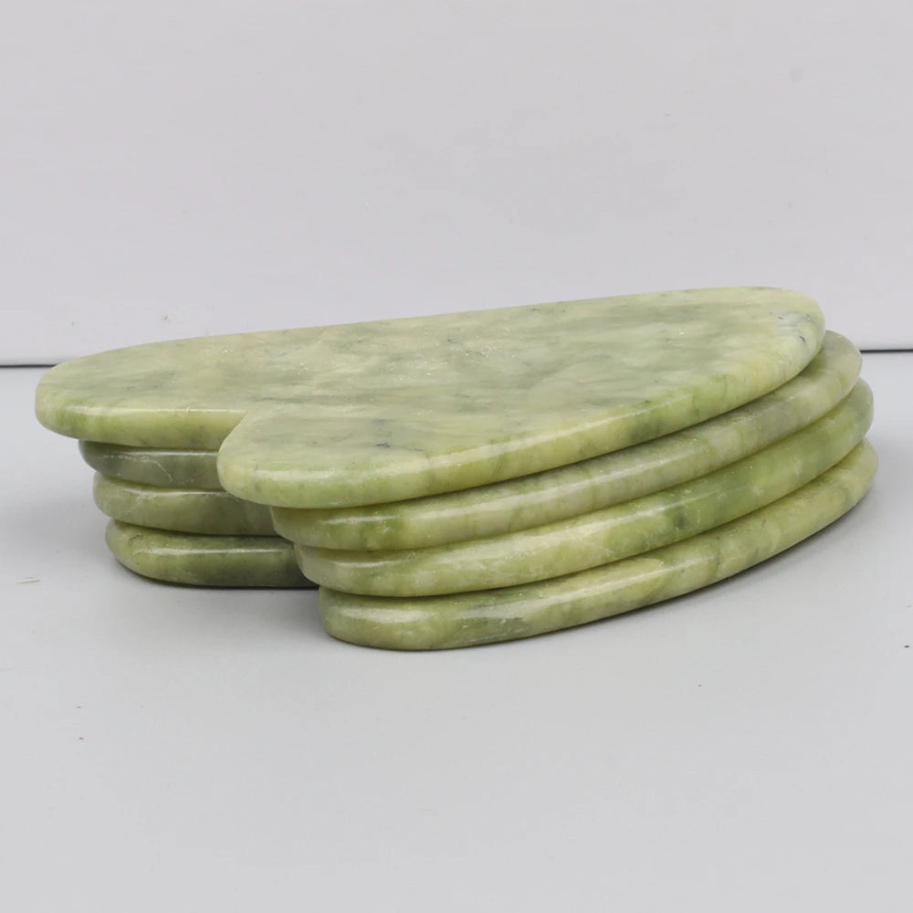 Natural Jade Heart-Shape Gua Sha Facial Massager