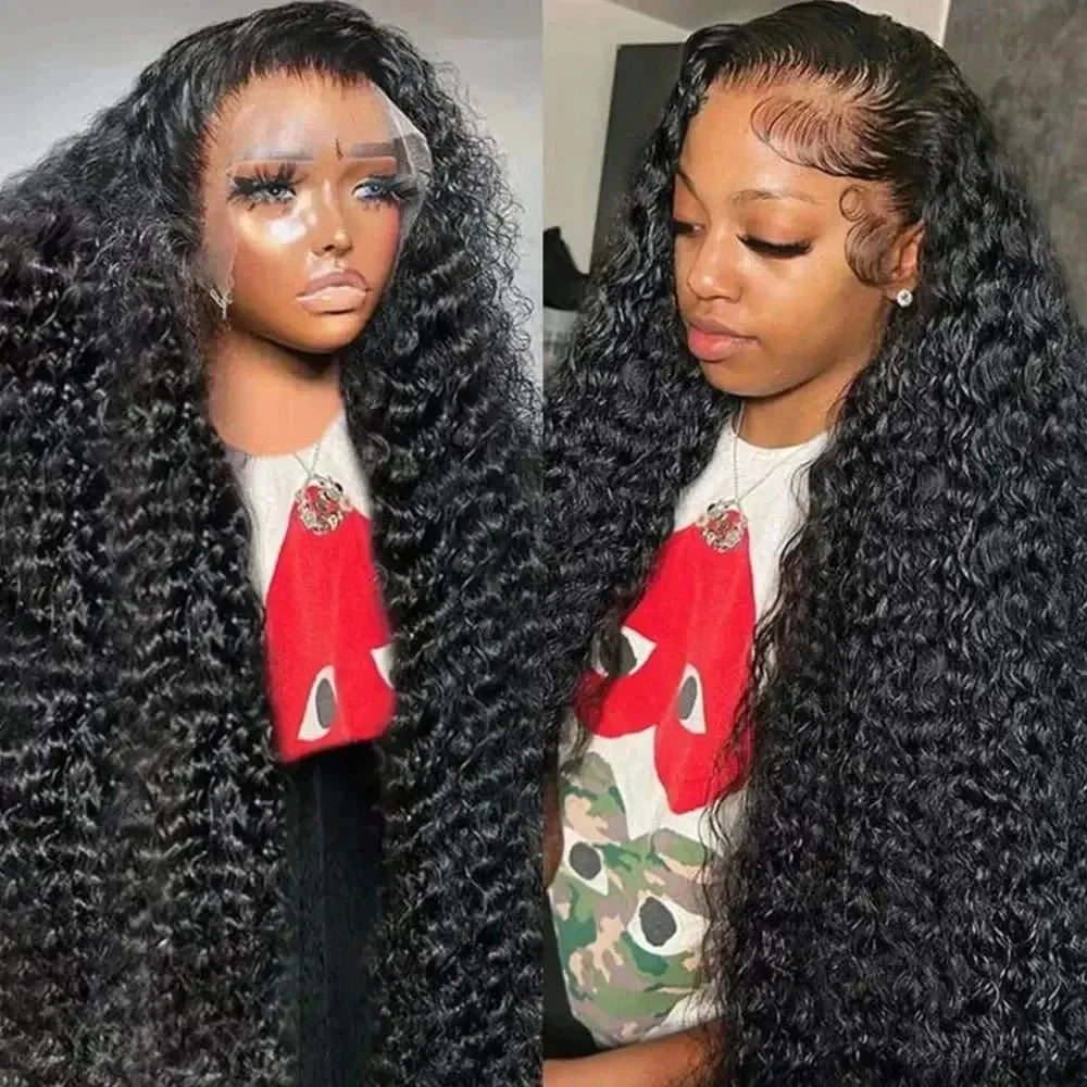 200 Density 40 Inch Deep Wave Lace Front Wig | 13x4 13x6 360 HD Lace Water Wave Curly Human Hair for Black Women