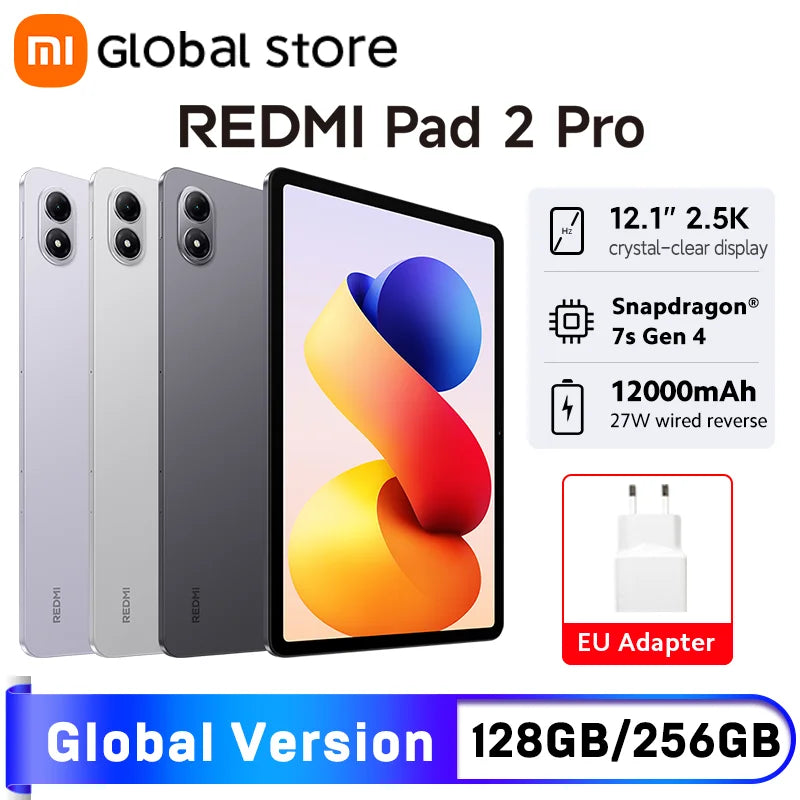 Xiaomi Redmi Pad 2 Pro 12.1" 2.5K Tablet – Snapdragon 7s Gen 4, 12000mAh, 33W