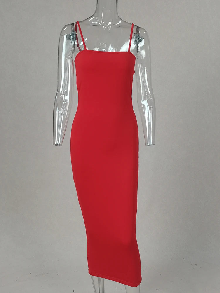 Backless Sling Maxi Dress — High Elastic Sleeveless Club Suspender Dress