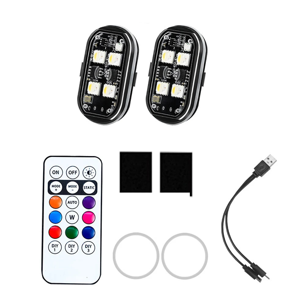 Wireless LED Strobe Car Atmosphere Lights — 8 Colors