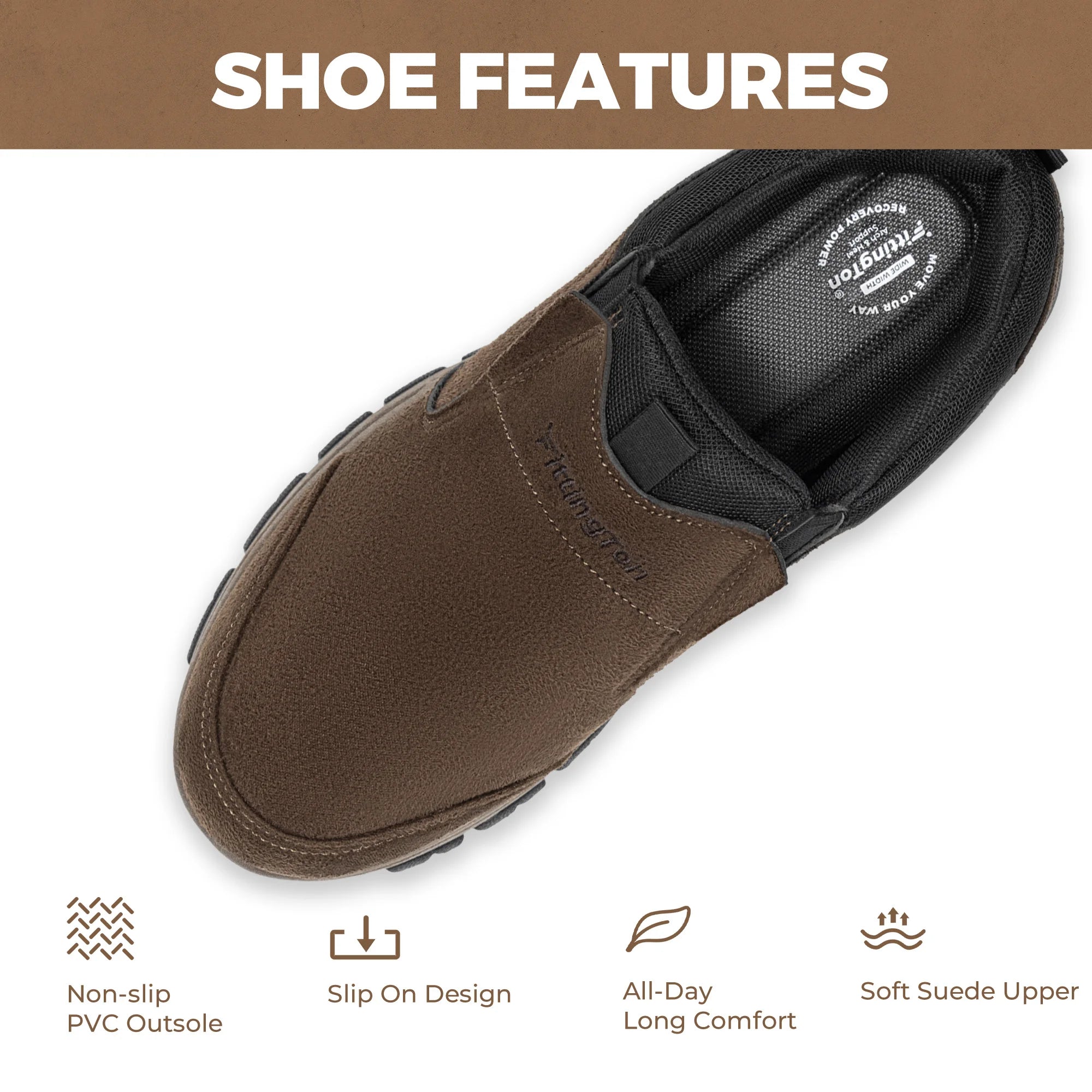Men's Slip-On Loafers – Lightweight Business Casual Shoes with Arch Support