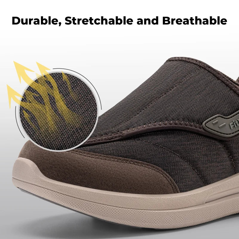 Men's Extra Wide Diabetic Slip-On Shoes – Orthopedic Casual Footwear for Elderly Foot Pain Relief, Neuropathy & Swollen Feet