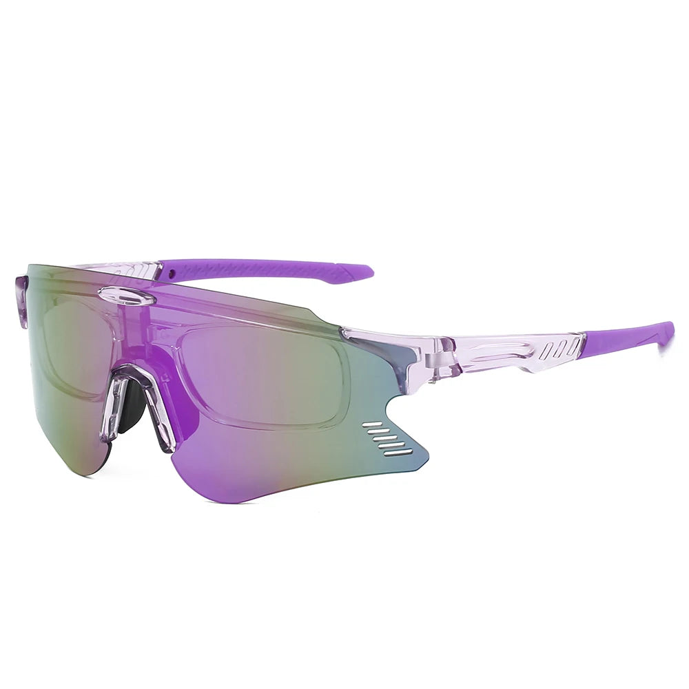 KAMMPT Oversized Sports Cycling Sunglasses | Mirror Anti-UV Windproof Protective Shades for Men & Women