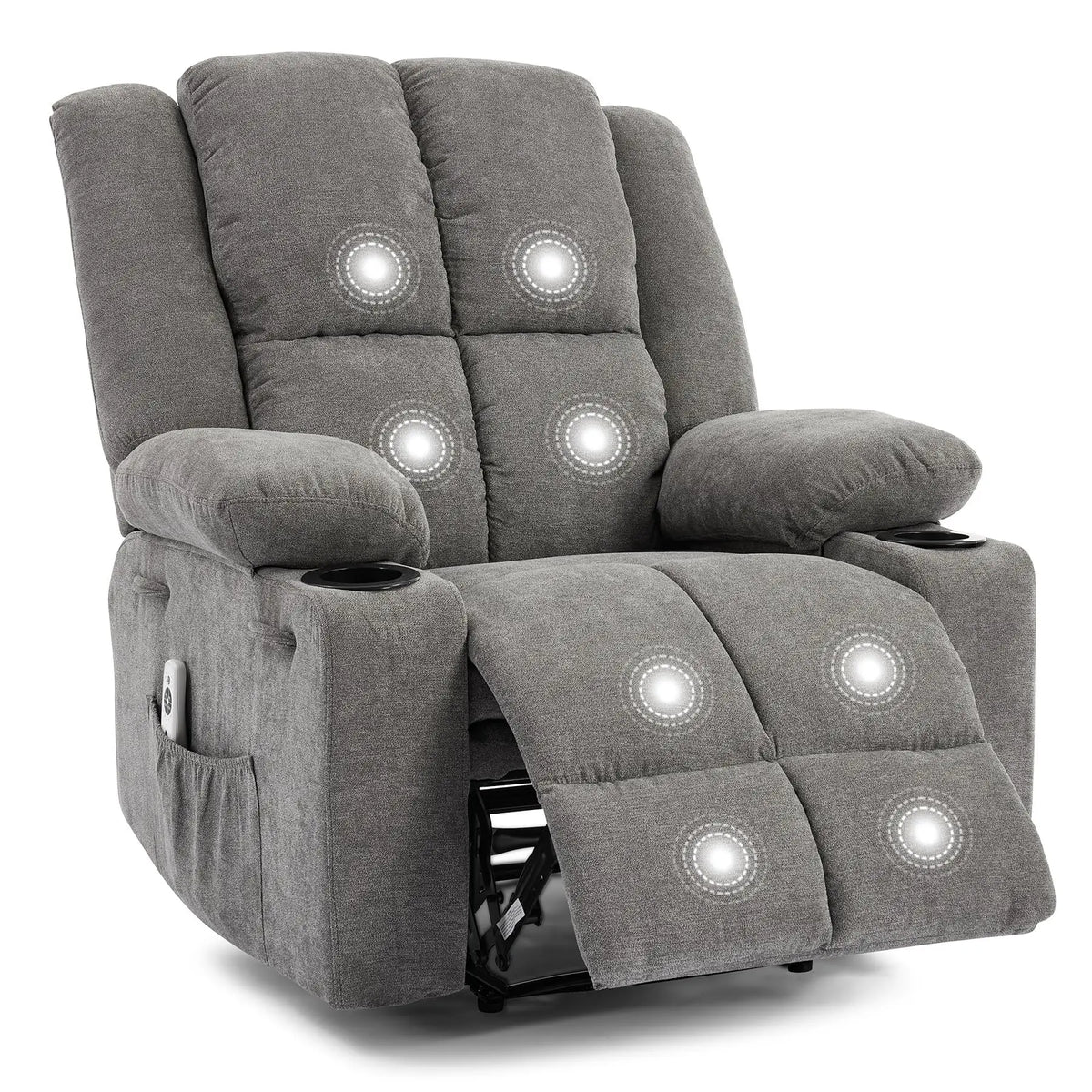 Massage Recliner Chair with Heat – 155° Manual Recline