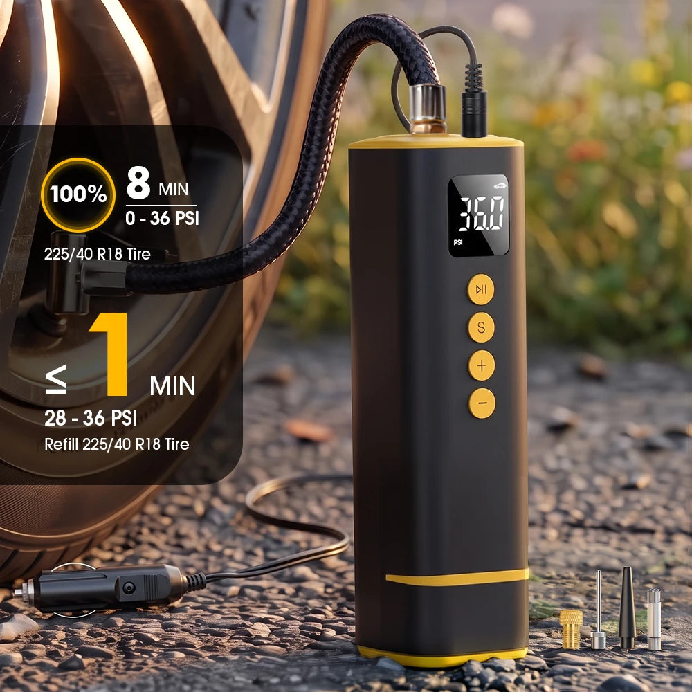 12V Digital Tire Inflator with Auto Shutoff, 150 PSI