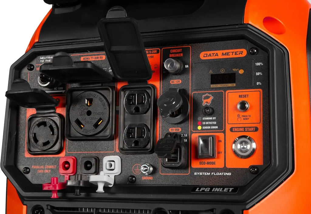 6800W Dual Fuel Portable Inverter Generator — RV-Ready, Electric Start, CO Watchdog for Home & Camping