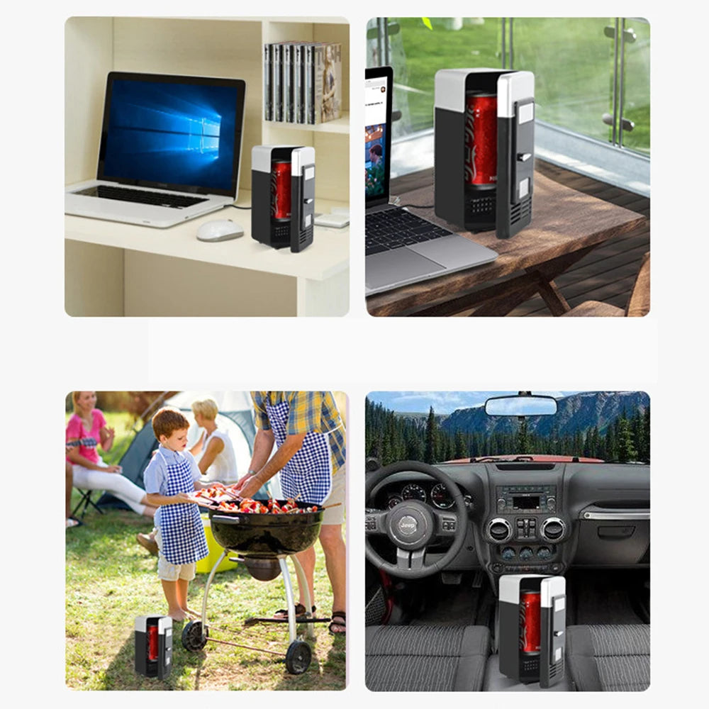 USB Mini Portable Refrigerator – Beverage Cooler & Warmer for Car, Laptop & Office