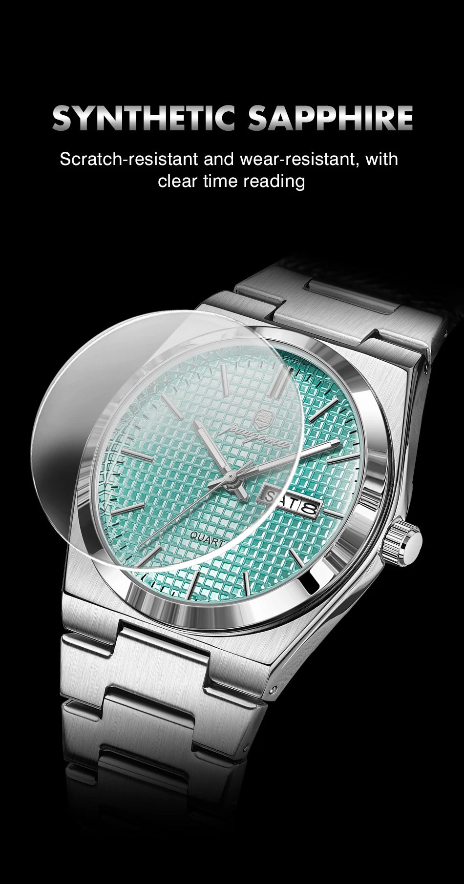 PAAZOMU Men's Luxury Waterproof Quartz Watch | Luminous Date Week Stainless Steel Sport Wristwatch