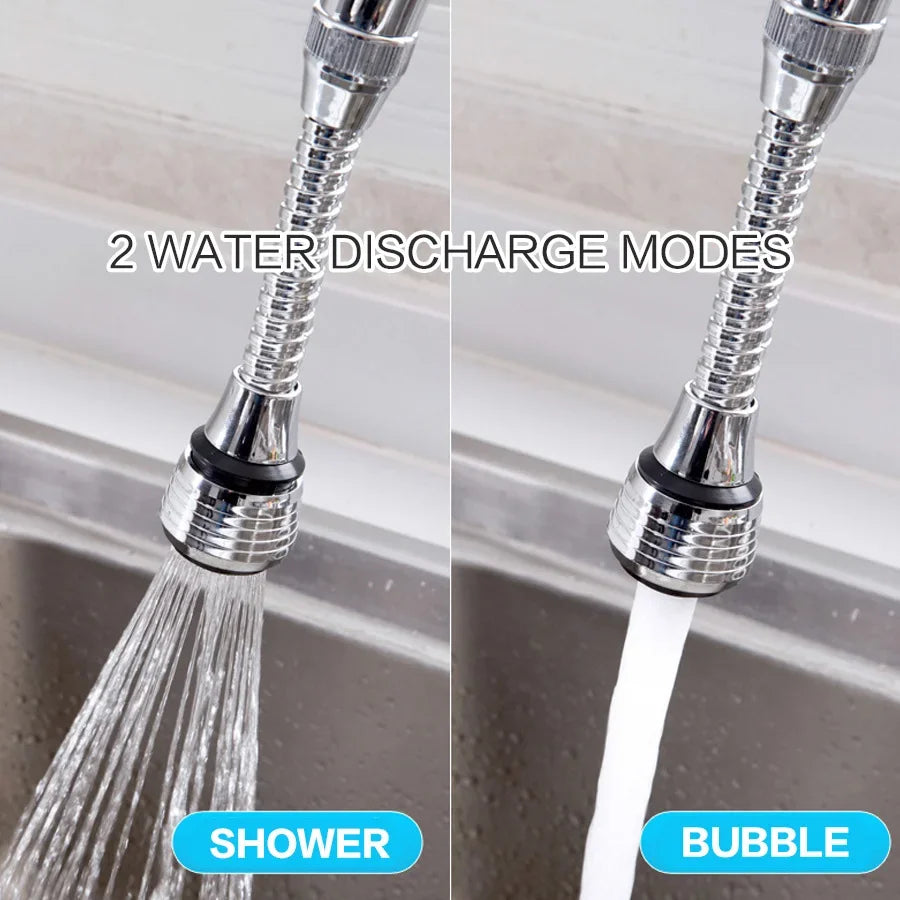 Less Splash. Less Waste. — Stainless Steel Faucet Sprinkler & Water-Saving Extender | Rotating, Splash-Proof, Easy Install, Kitchen & Bathroom