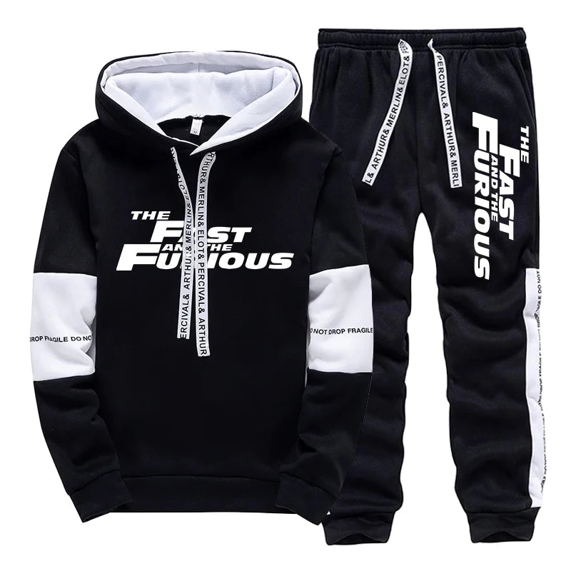 Men's Hooded Long Sleeve Sweatshirt & Sweatpants Set – Autumn Winter Casual Sport Comfortable Suit