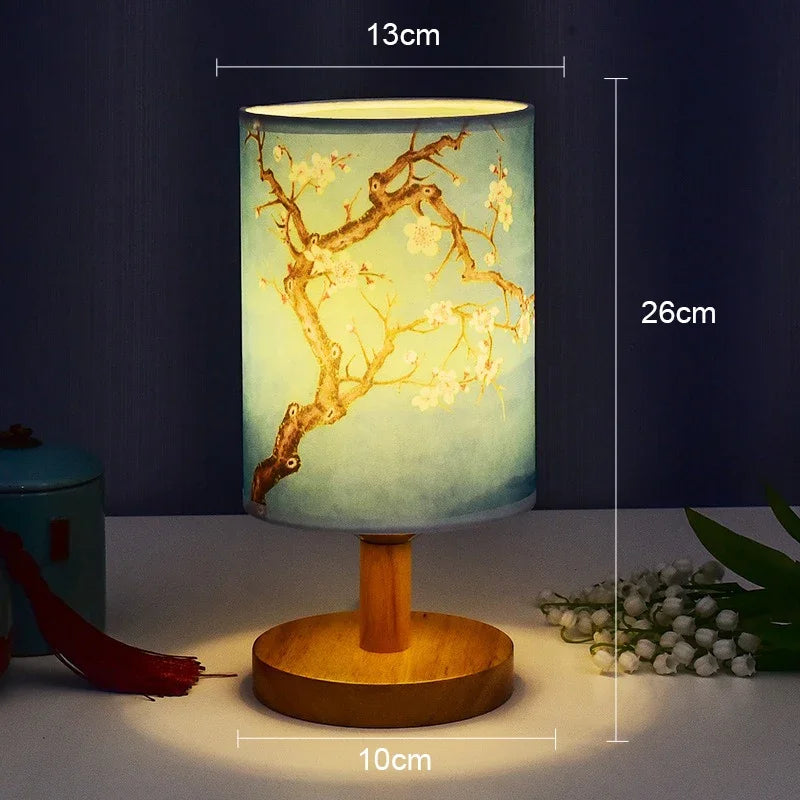 Square Table Lamp – Warm LED & Fabric Shade