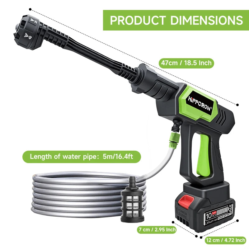 1450PSI Cordless Pressure Washer – 6-in-1 Adjustable Nozzle, Portable All-in-One for Car, Home & Garden (Battery Not Included)