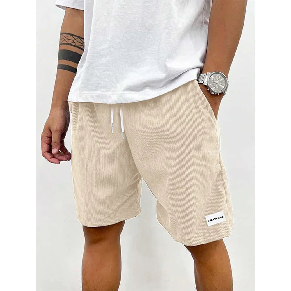 Men's Corduroy Basketball Shorts — Textured Casual Sport Shorts