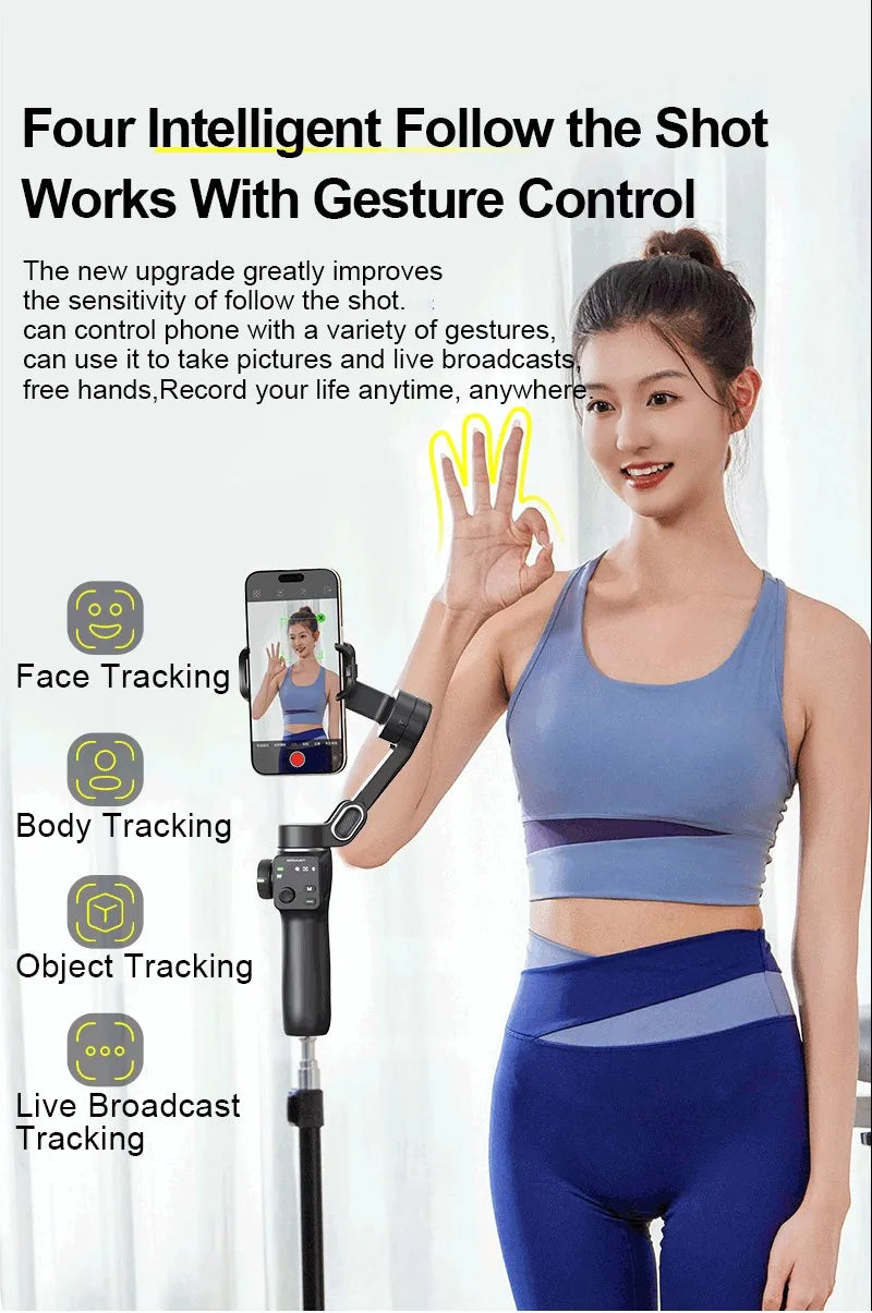 AOCHUAN 3-Axis Handheld Gimbal Phone Stabilizer — Smooth Video for iPhone & Android