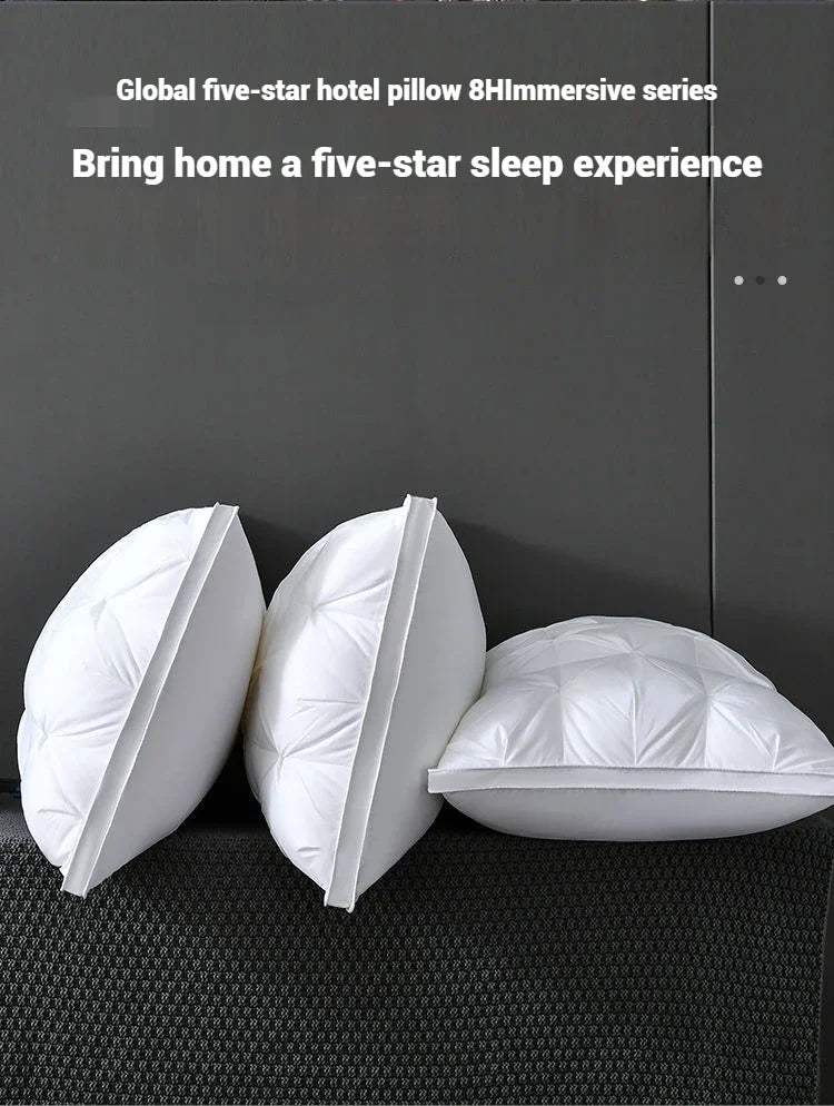 5-Star Hotel Sleeping Pillow – 3D Bilateral Washed Solid Color, Soft & Supportive